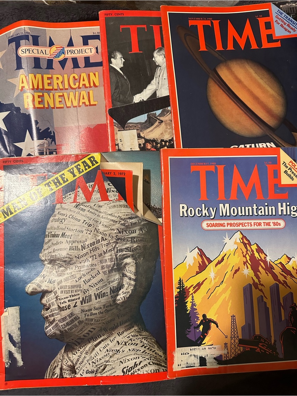 Lot of 5 vintage rare time magazines 1980s and 1970s